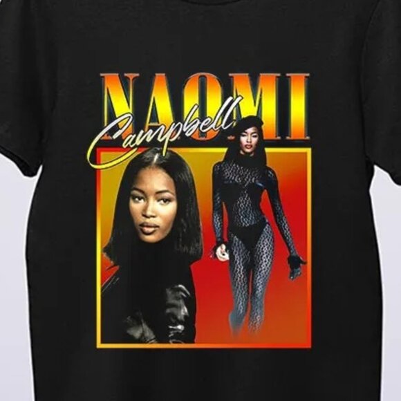 Naomi Campbell Inspired Graphic T-Shirt Retro Fashion Model Fan Merch Casual Tee - Picture 2 of 5